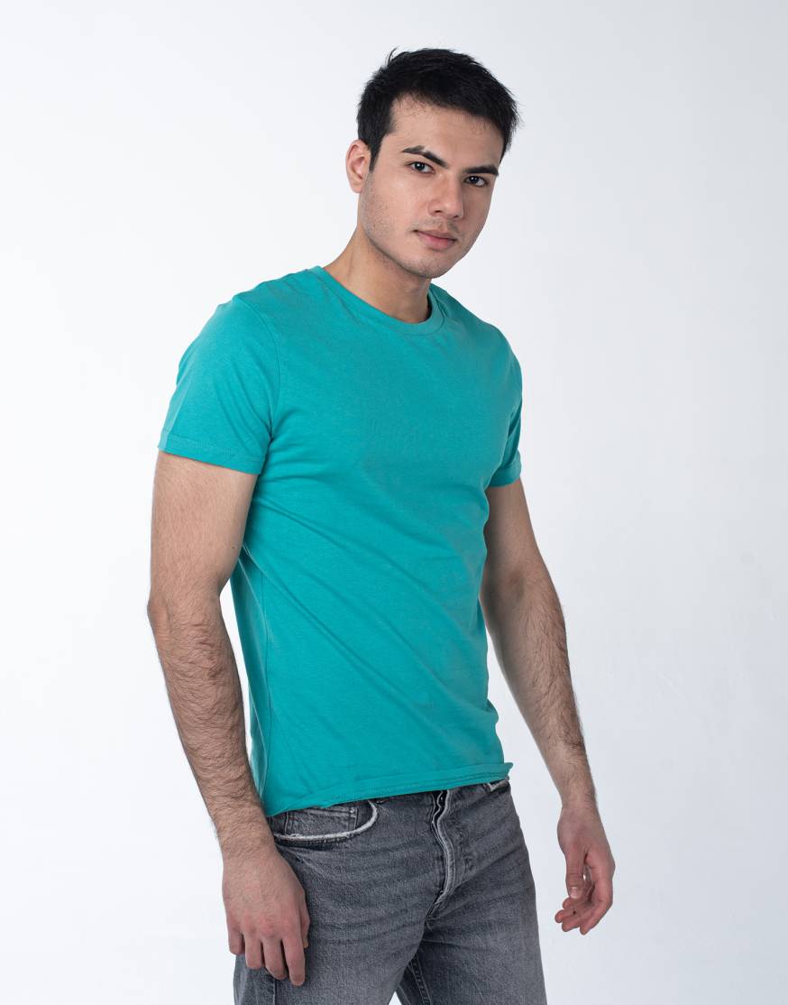 Бирюзовая мужская футболка оптом