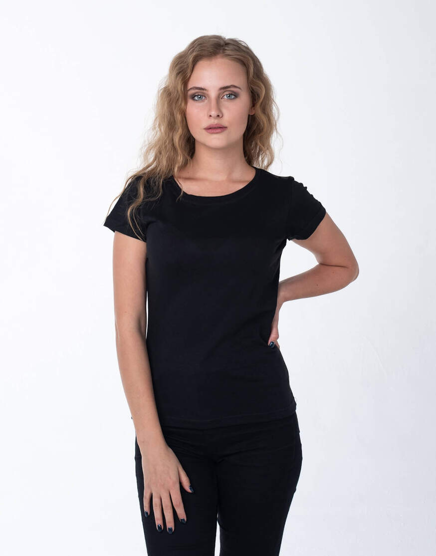 Чёрная женская футболка оптом