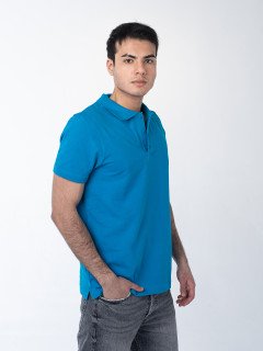 Бирюзовая рубашка ПОЛО мужская
